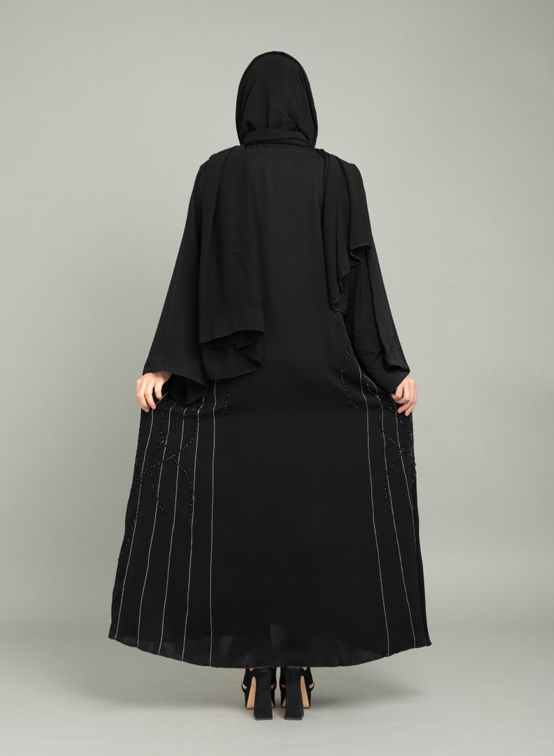 IKKXA Elegance Emboidery Emirati Abaya AIK5084 - Image 4