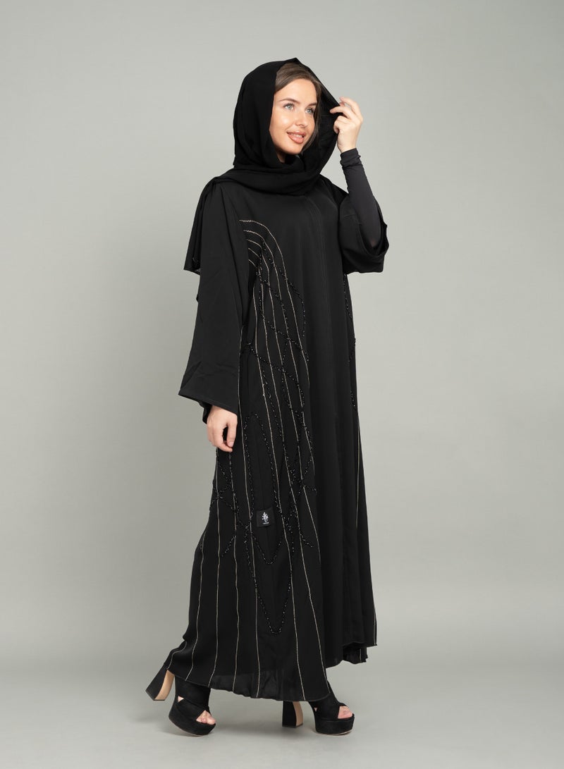 IKKXA Elegance Emboidery Emirati Abaya AIK5084 - Image 3