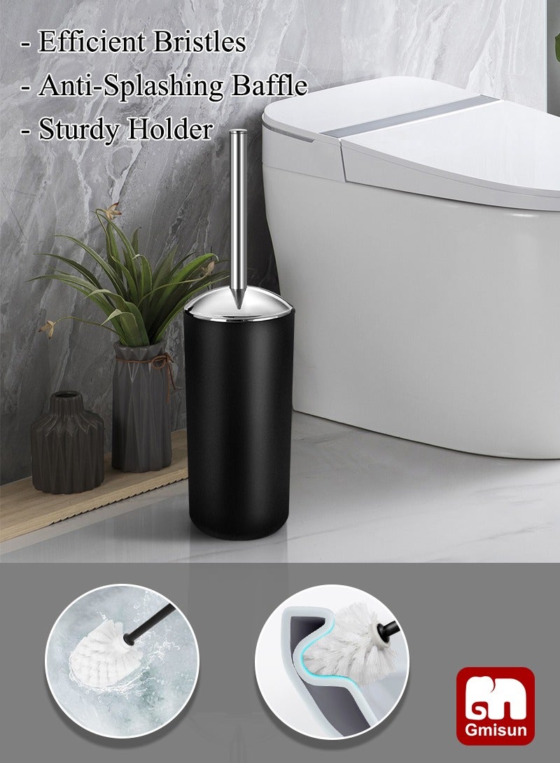 Gmisun 10-Piece Black Bathroom Accessories Set | Includes Trash Can, Soap Dispenser & Toothbrush Holder | Waterproof ABS Plastic | 30x30x40cm - Image 5