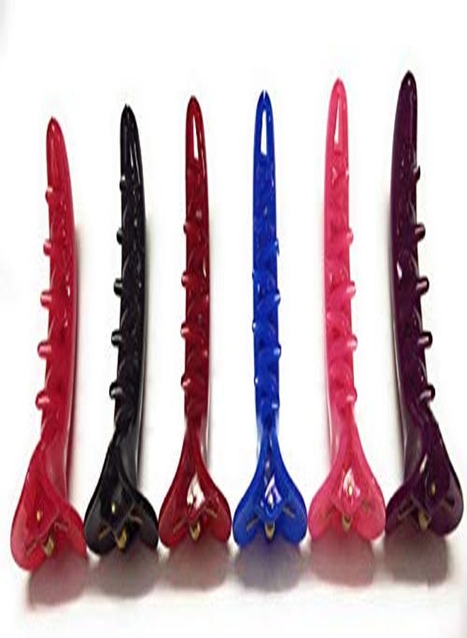 trendsetter مشابك شعر بلاستيكية ملونة على شكل موزة / مشابك شعر / مشابك شعر على شكل موزة / مشبك ميرشي للنساء والفتيات (مجموعة من 6 قطع) - Image 4