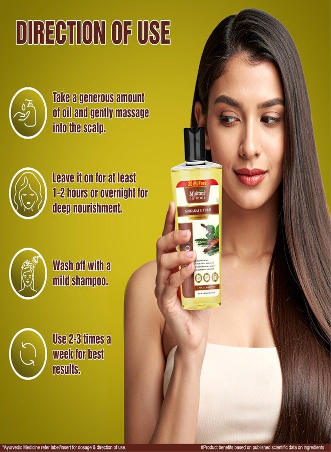 Multani زيت الشعر من مولتاني ناتشورالز، بخلاصة الشيكاكاي والتولسي | زيت أيورفيدي لنمو الشعر، يمنحه قوة ولمعانًا | يتحكم في تساقط الشعر، والقشرة، والشيب المبكر | للرجال والنساء | خالٍ من البارابين وكبريتات لوريل الصوديوم | ٢٧٠ مل - Image 5