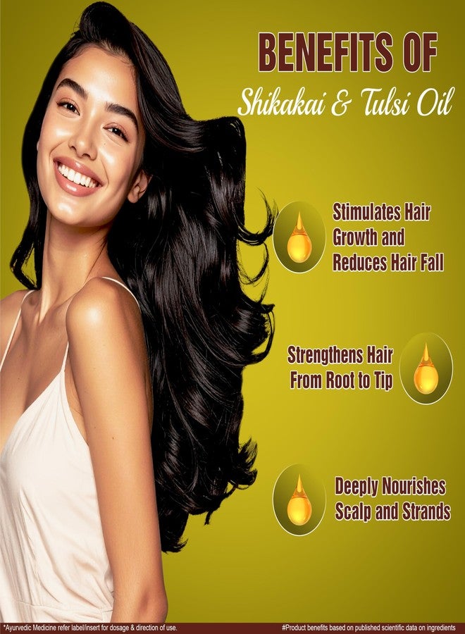 Multani زيت الشعر من مولتاني ناتشورالز، بخلاصة الشيكاكاي والتولسي | زيت أيورفيدي لنمو الشعر، يمنحه قوة ولمعانًا | يتحكم في تساقط الشعر، والقشرة، والشيب المبكر | للرجال والنساء | خالٍ من البارابين وكبريتات لوريل الصوديوم | ٢٧٠ مل - Image 4