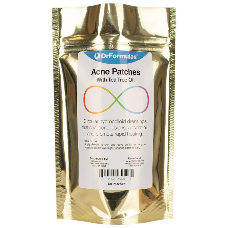 DrFormulas Pimple Patch with Tea Tree and Oil Absorbent Acne Spot Treatment  Dermatrope Clear Hydrocolloid Dressing to Help with Cystic Breakout Scar Healing  Popper Tool 40 Patches