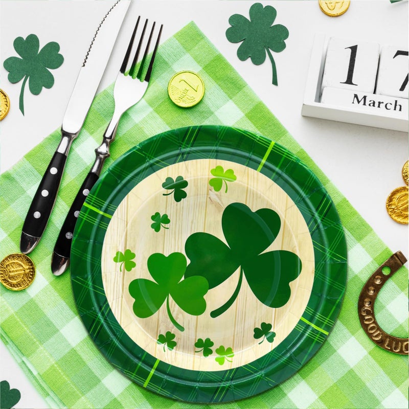 Aixuler St Patrick's Day 40Pcs Disposable Paper Plates,Including 20pcs 9" and 20pcs 7" Plates,Strong and Sturdy Disposable Plates for St Patrick's Day Party, Dinner, Holiday, Picnic,Dinner Table, Wedding - Image 4