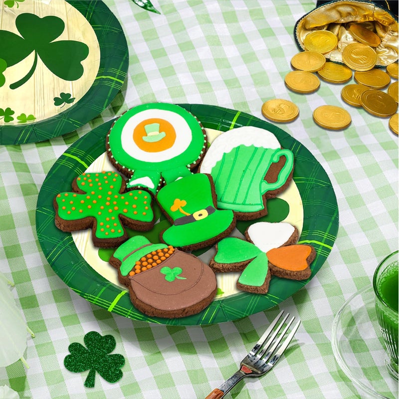 Aixuler St Patrick's Day 40Pcs Disposable Paper Plates,Including 20pcs 9" and 20pcs 7" Plates,Strong and Sturdy Disposable Plates for St Patrick's Day Party, Dinner, Holiday, Picnic,Dinner Table, Wedding - Image 5