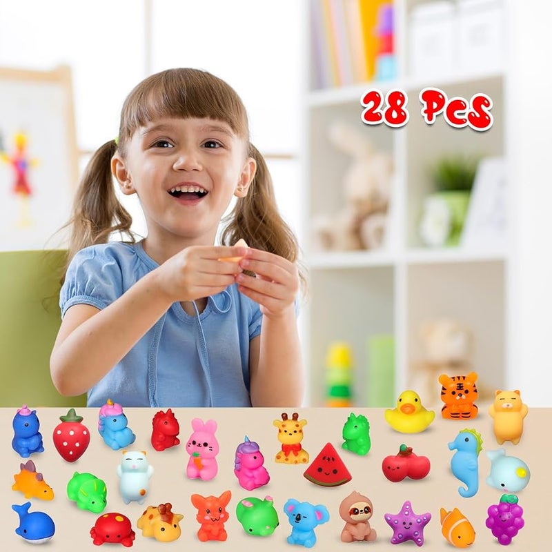 nobasco Squishies, 28 Pack Mochi Squishy Toys - Kawaii Cat Squishys Slow Rising Animals - Party Favors, Goodie Bag, Birthday Gifts, Mini Squishies Stress Reliever Toy - Image 3
