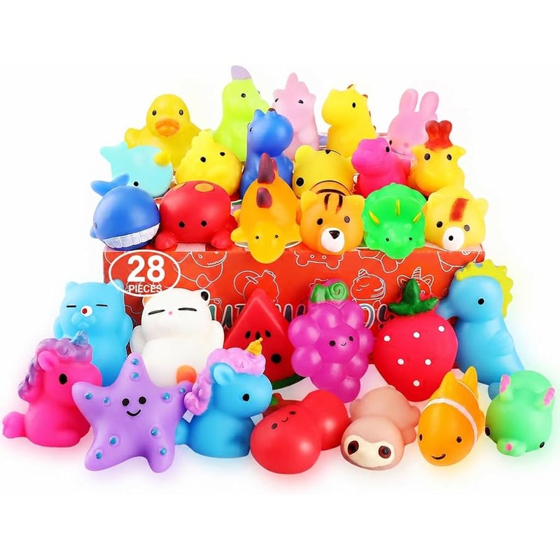 nobasco Squishies, 28 Pack Mochi Squishy Toys - Kawaii Cat Squishys Slow Rising Animals - Party Favors, Goodie Bag, Birthday Gifts, Mini Squishies Stress Reliever Toy - Image 1