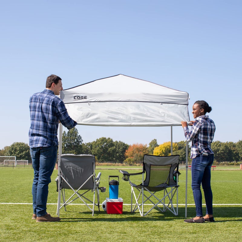 Core Instant Straight Leg Canopy Tent with Adjustable Sun Wall, 6 ft x 4 ft , Gray - Image 2
