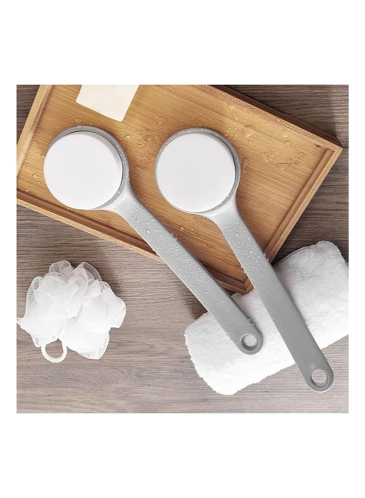 meayul Bath Brush 2 Pack Back Scrubber and Lotion Applicator with Long Handle for Exfoliating and Moisturizing - Image 3