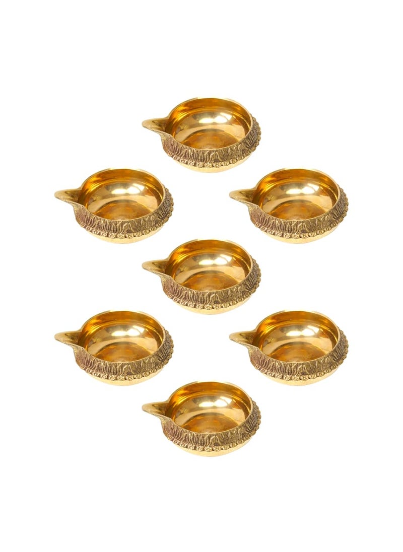 DOKCHAN Dokchan Brass Kuber Diyas Oil Lamps on Turtle Stand for Puja Room Decoration and Diwali Festival Size 15 Inch Pack 07  - Image 1