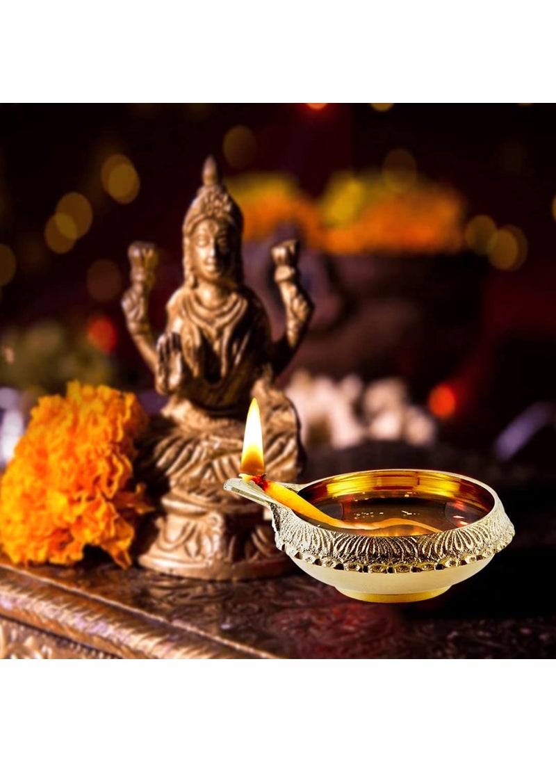 DOKCHAN Dokchan Brass Kuber Diyas Oil Lamps on Turtle Stand for Puja Room Decoration and Diwali Festival Size 15 Inch Pack 07  - Image 5