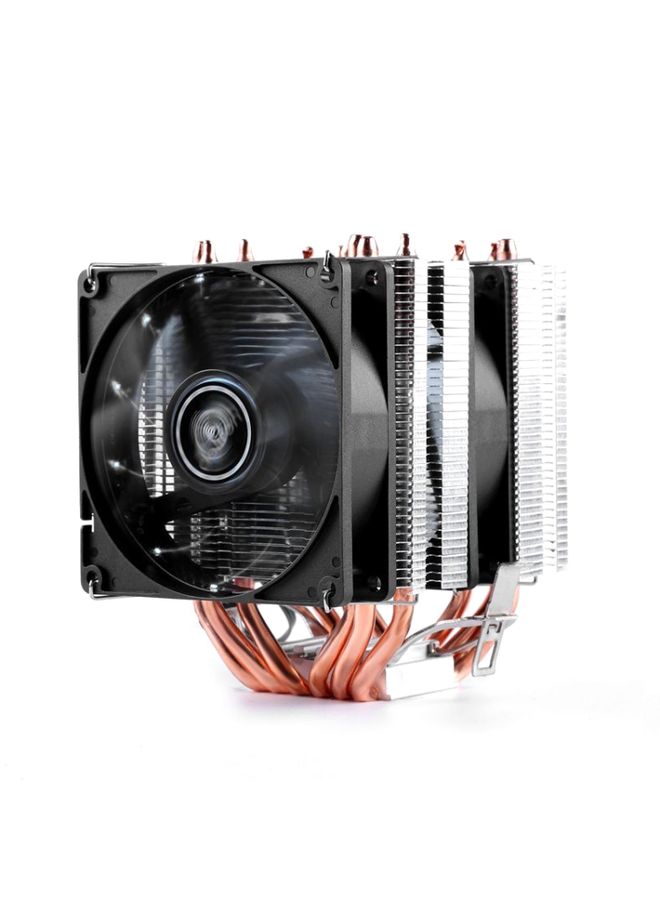 BURAQ Desktop Computer 4 Copper Tube CPU Radiator Super Quiet Without Light 3-pin Double Fan  - Image 1