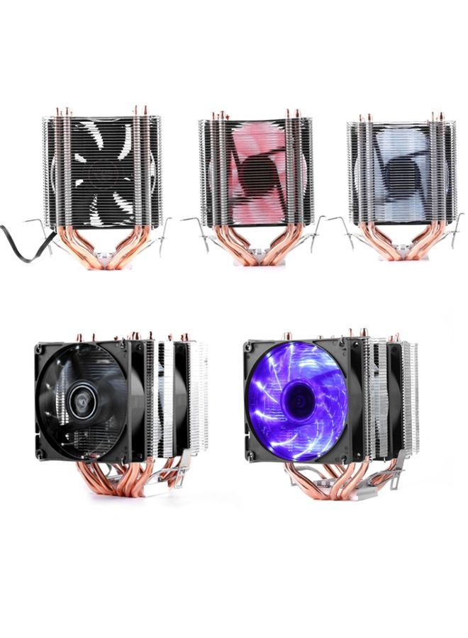 BURAQ Desktop Computer 4 Copper Tube CPU Radiator Super Quiet Without Light 3-pin Double Fan  - Image 2