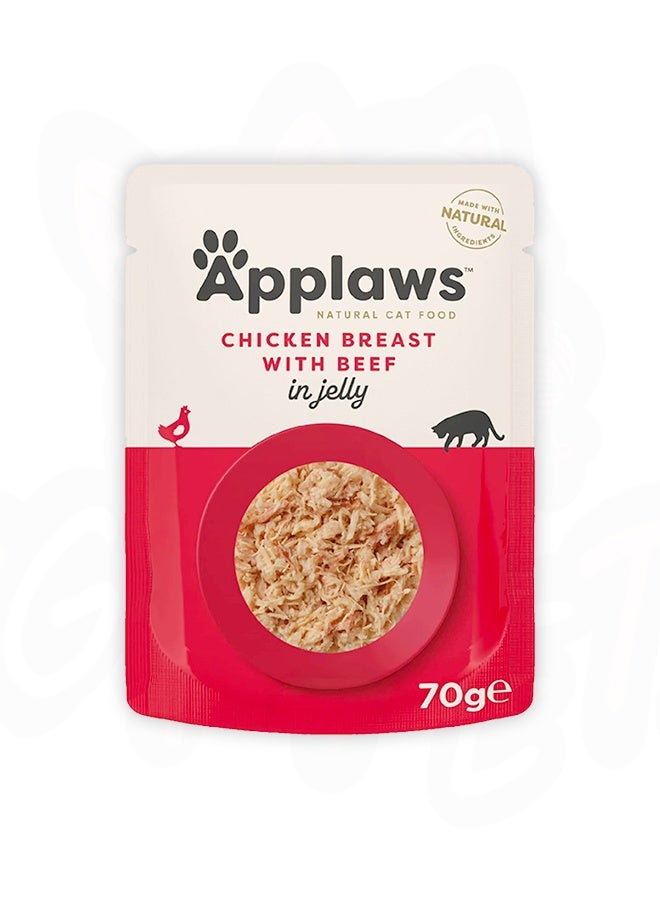Applaws Chicken With Beef In Jelly Adult Wet Cat Food - 70GM (Pack Of 12) - Image 2