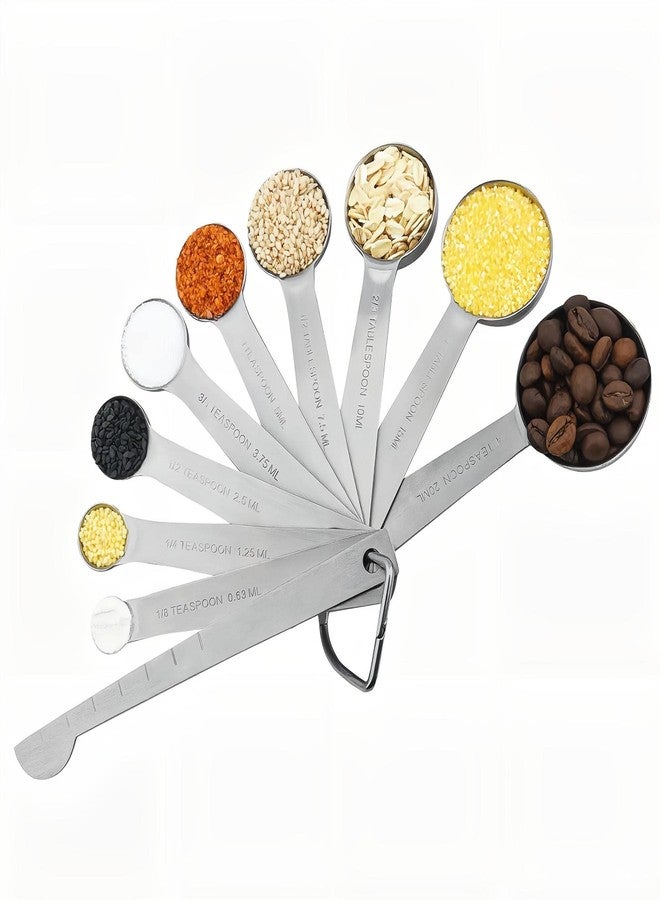 Smithcraft Measuring Spoons Set 10, 18/8 Stainless Steel Measuring Spoons Set with Leveler, Metric & US Measurer Spoons Set for Baking & Kitchen, Heavy Duty Measuring Spoons with 10ml & 20ml Teaspoon - Image 1