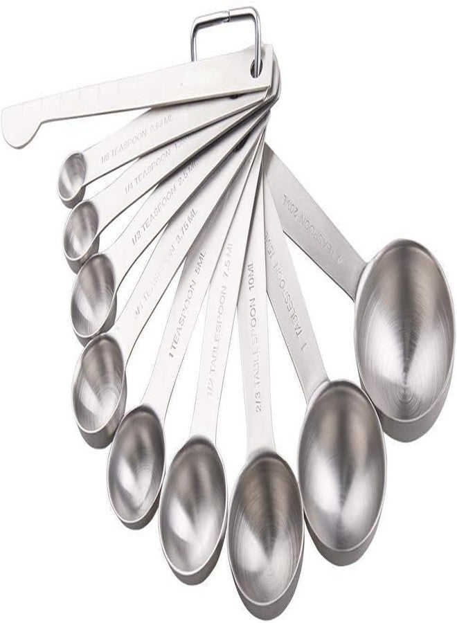 Smithcraft Measuring Spoons Set 10, 18/8 Stainless Steel Measuring Spoons Set with Leveler, Metric & US Measurer Spoons Set for Baking & Kitchen, Heavy Duty Measuring Spoons with 10ml & 20ml Teaspoon - Image 2