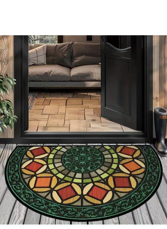 Semi-circular Door Mat Welcome Mat Front Door Mat Outdoor for Home Entrance Outdoor Mat for Outside Entry Way Doormat Entry Rugs - Image 1