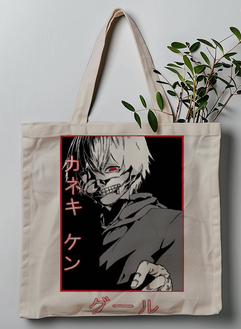 LOWHA Polyester Tote Bag with Shoulder Straps and Tokyo Ghoul Anime Pattern  - Image 1