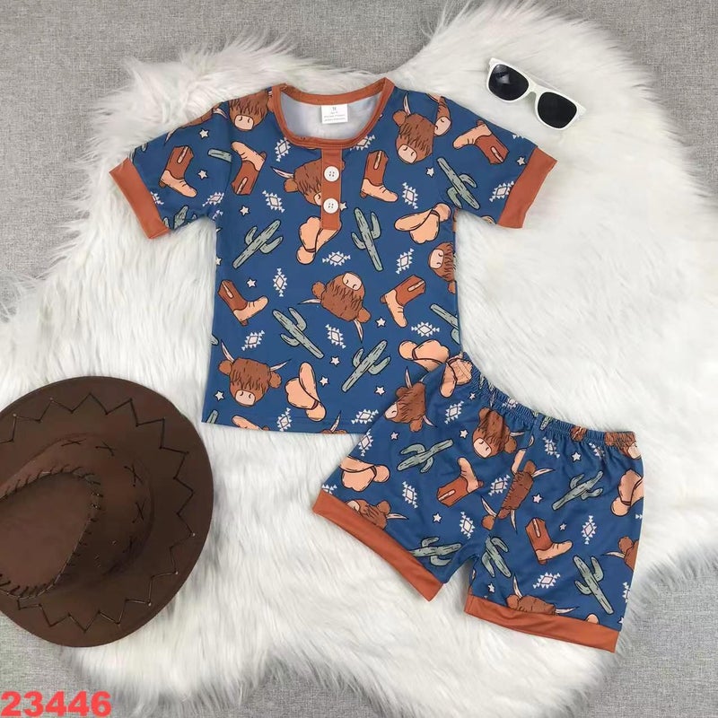 New Summer Suit Girls Baby Kids Set Colorful Bow Printed Girls Shorts Suit - Image 4