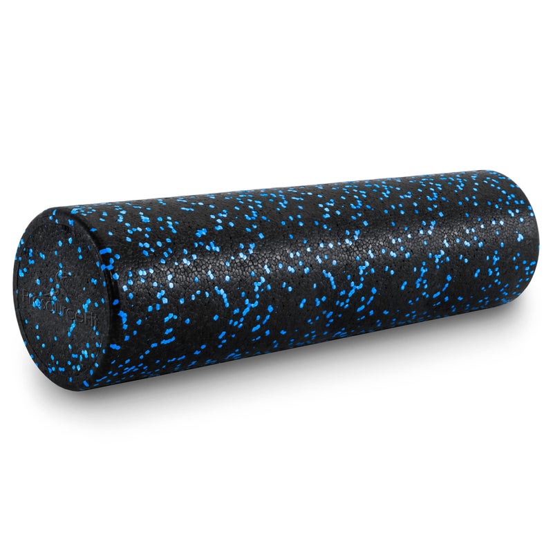ProsourceFit High Density Foam Rollers 24 - inches long, Firm Full Body Athletic Massager for Back Stretching, Yoga, Pilates, Post Workout Trigger Point Release, Black/Blue - Image 1