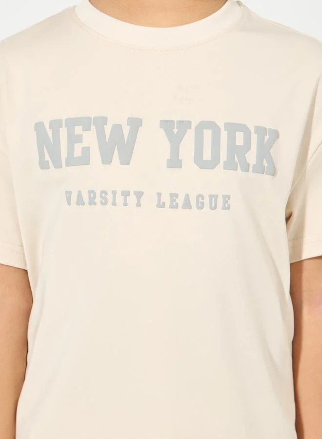 Styli New York Print Oversized T-Shirt & Shorts Set