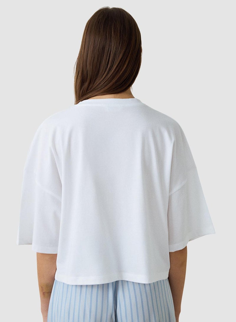 Penti Lilah Crew Neck Typographic Crop T-Shirt - Image 2