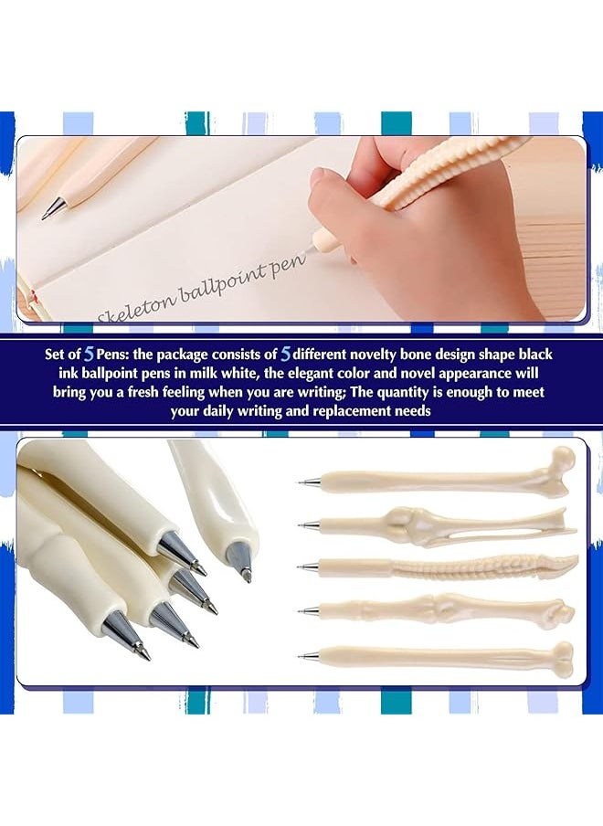 X spring - Ballpoint Pens 5 Pcs Creative Novelty Bone Shape Ballpoint Pens Black Ink Gift Pen For Kids Pack Model Pens Nurse Doctor Pen For Halloween New Year'S Day Thanksgiving - Image 1