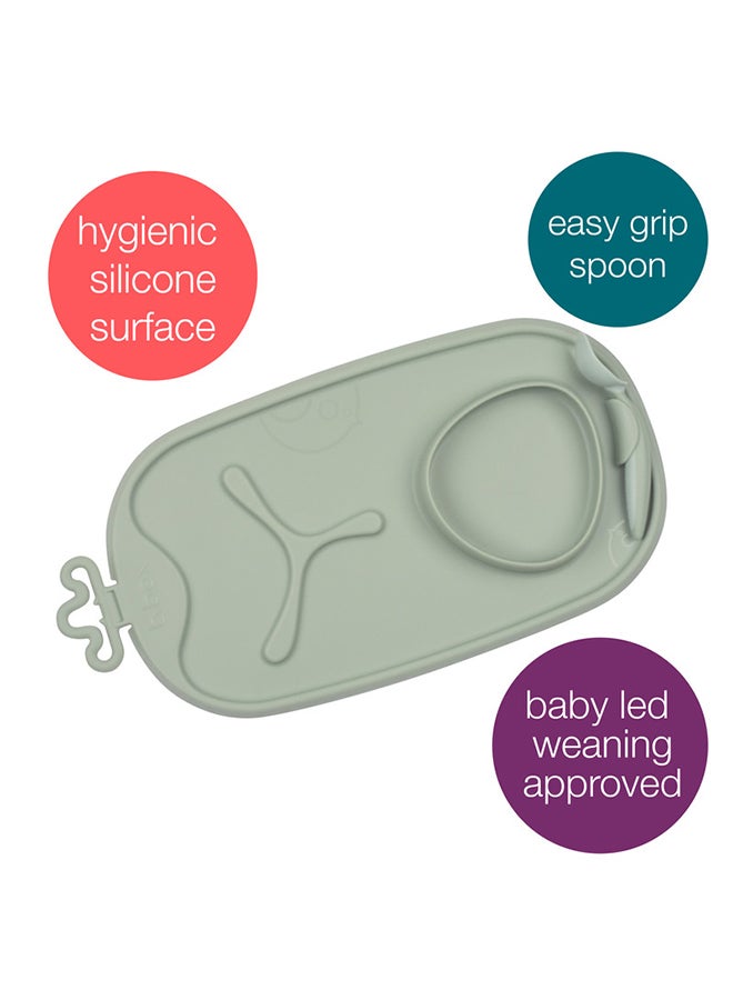 b.box Roll + Go Mealtime Mat, Baby and Toddler Feeding Mat, 3 Section Divider and Bowl, Fits Most Highchairs and Travel Friendly - Image 2