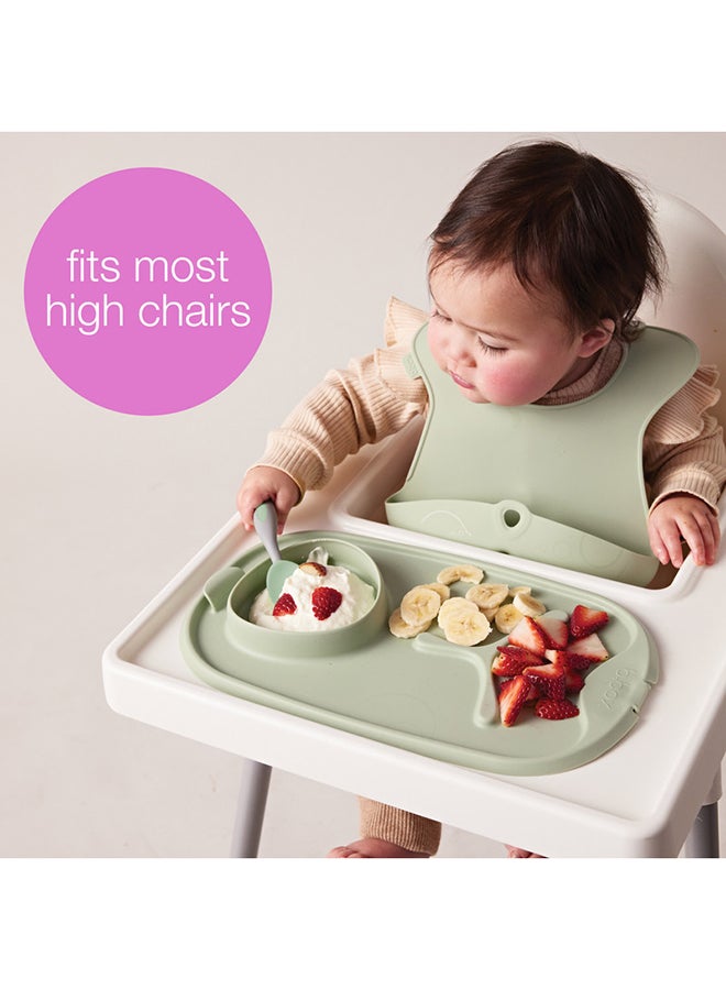 b.box Roll + Go Mealtime Mat, Baby and Toddler Feeding Mat, 3 Section Divider and Bowl, Fits Most Highchairs and Travel Friendly - Image 3