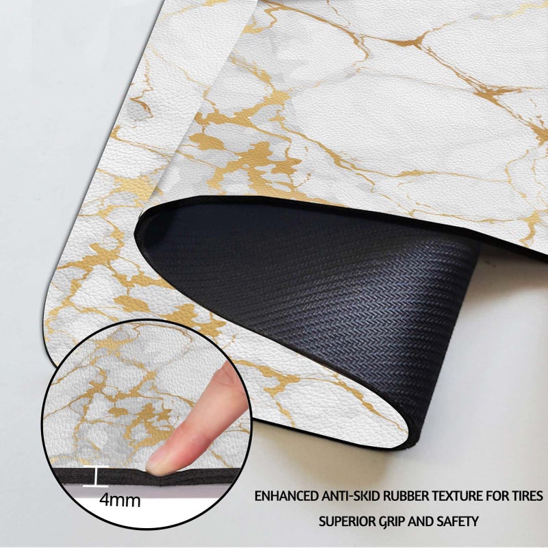 MCALK Marble White Dish Drying Mat for Kitchen Counter, Gold Dish Drying Pad with Anti-Slip Rubber Base, Absorbent Kitchen Sink Mat with Modern Art Decor (1 pc 18" x 16") - Image 5