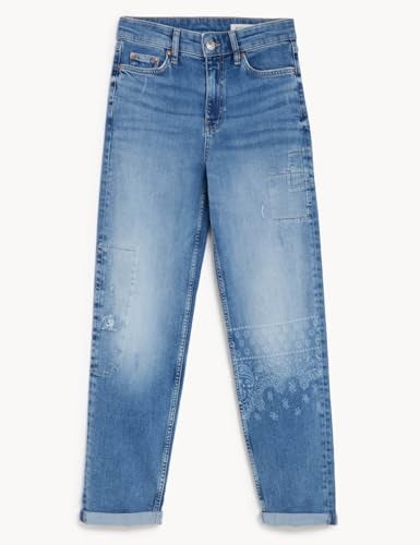 Marks & Spencer Boyfriend Ankle Grazer Jeans T576214LIGHT Denim (M) - Image 2