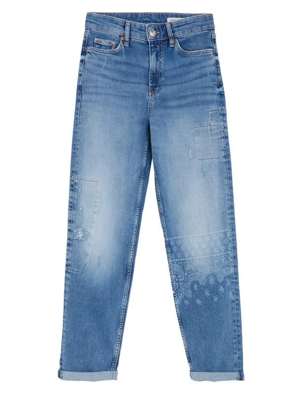 Marks & Spencer Boyfriend Ankle Grazer Jeans T576214LIGHT Denim (M) - Image 4