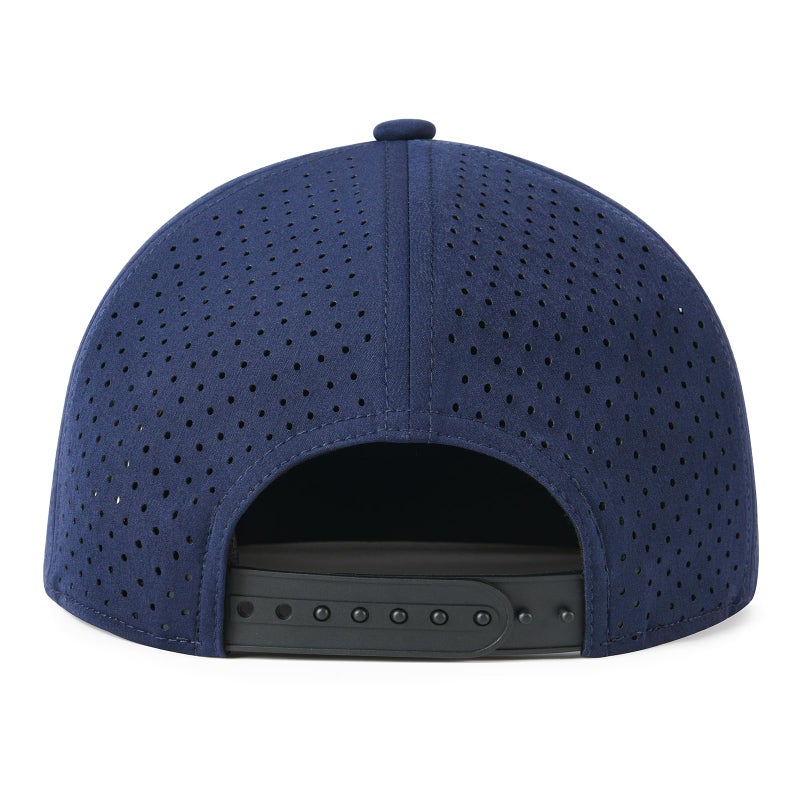 FEINION Men Flat Brim Adjustable Performance Hat Snapback Laser Perforated Baseball Cap (Navy) - Image 5