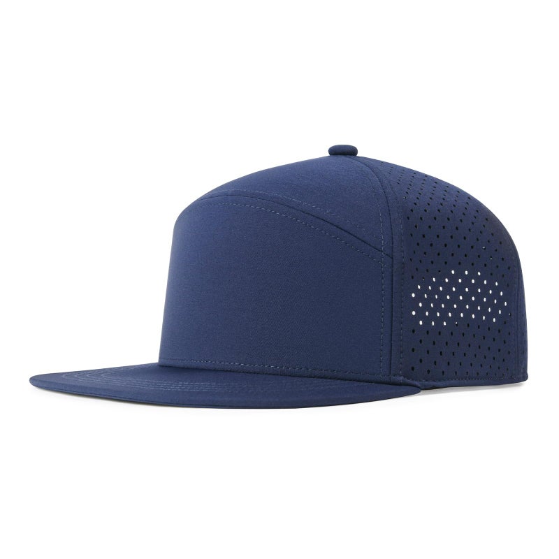 FEINION Men Flat Brim Adjustable Performance Hat Snapback Laser Perforated Baseball Cap (Navy) - Image 1
