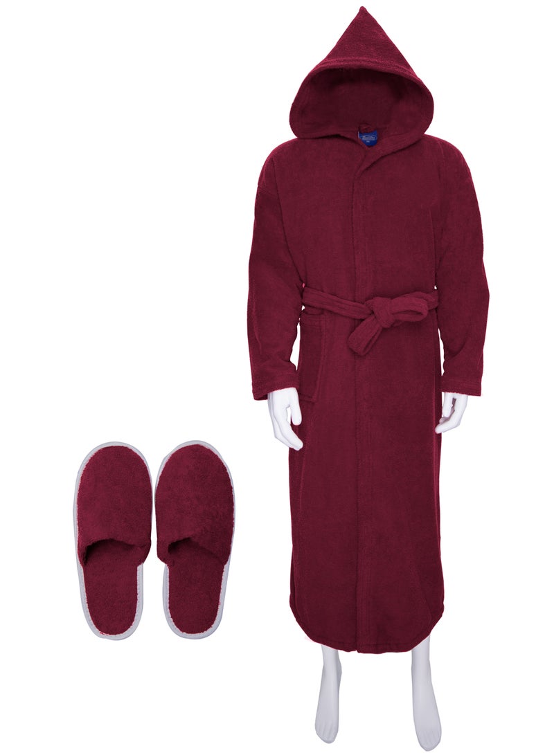 Banotex Egyptian Cotton Bathrobe For Unisex With Bow And Slipper And Waist Belt In Multiple Sizes And Colors  - Image 4