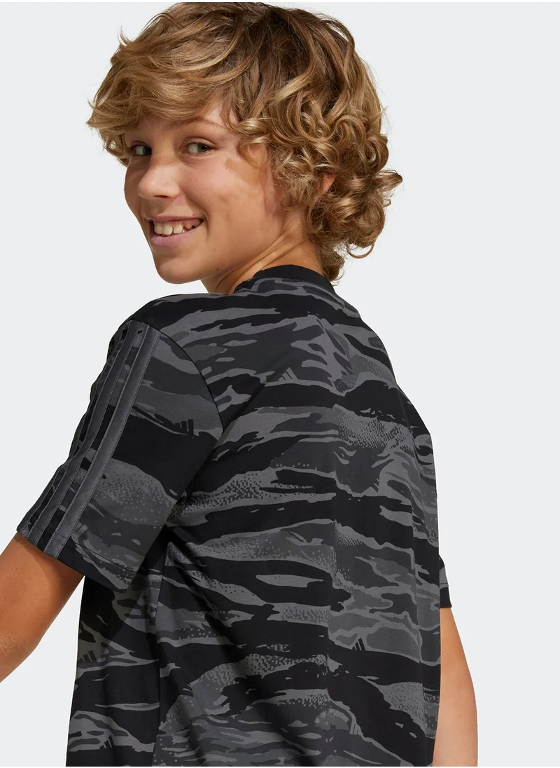 Adidas Youth Seasonal Essentials Camo T-Shirt