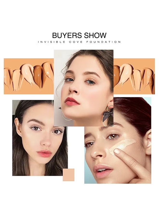 أو.تو.أو كريم أساس سائل بتغطية كاملة، كريم أساس خافي عيوب بقاعدة مكياج ناعم، كريم واقي للشمس غير لامع، يقلل من المسام، يخفي التجاعيد - كريم أساس متقدم للرطوبة الحقيقية (#Natural أبيض) - Image 5