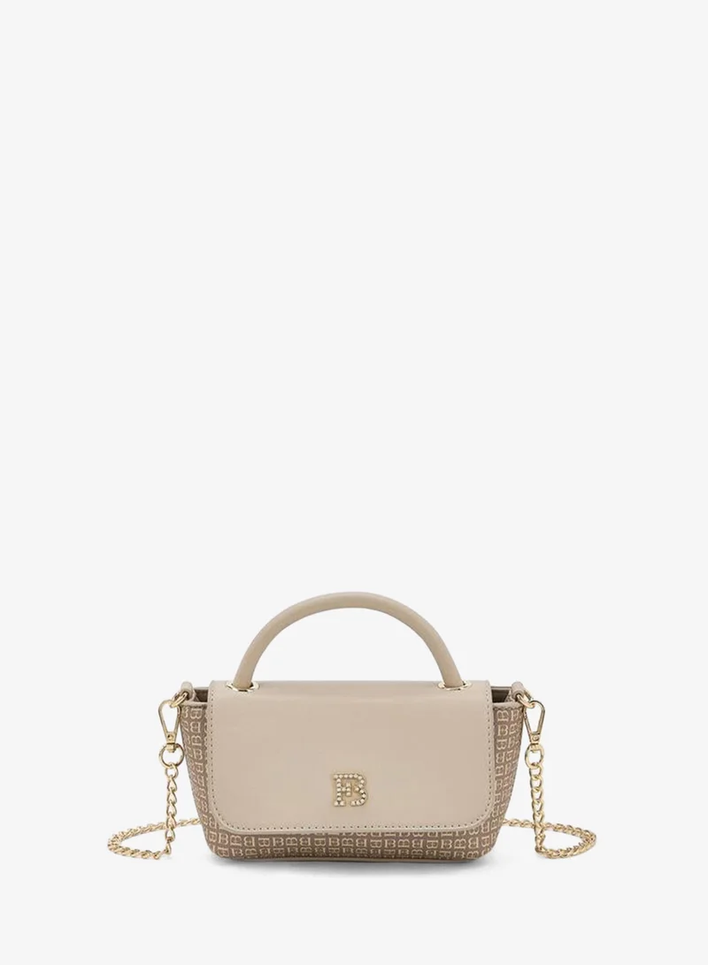 Flora Bella By Shoexpress Monogram Print Crossbody Bag With Chain Strap
