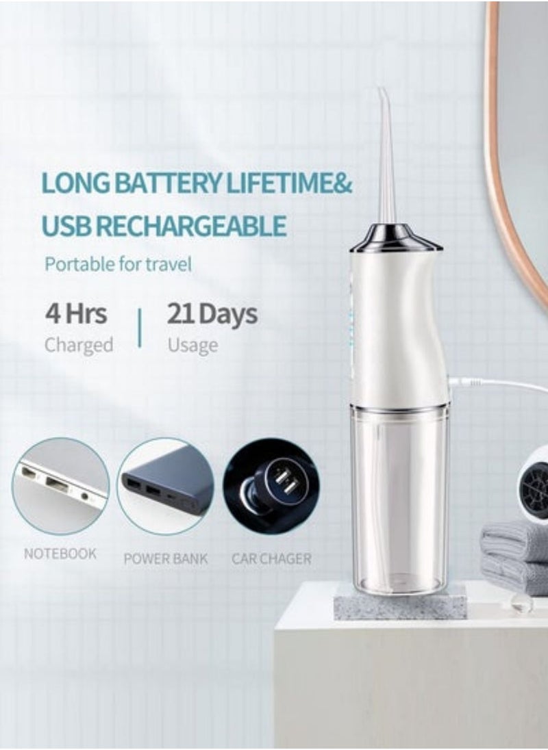 إيلهو - الخيط المائي للأسنان USB القابل لإعادة الشحن منظف الأسنان بالماء مع 4 فوهات - Image 1