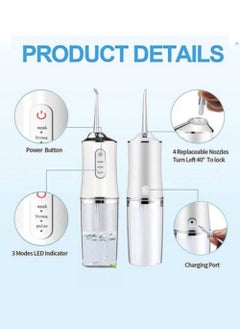 EELHOE Water Flossers For Teeth USB Rechargeable Water Teeth Cleaner Picks  With 4 Nozzles  - Image 3