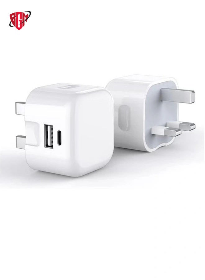 BGM - Galaxy A04 / A04s / A04 Core USB C Charger Plug 20W Dual Port USB C Fast Charger PD&QC 3.0 USB C Charging Plug Power Delivery Wall Adapter For Samsung Galaxy A04 / A04S / A04 Core (WHITE) - Image 1