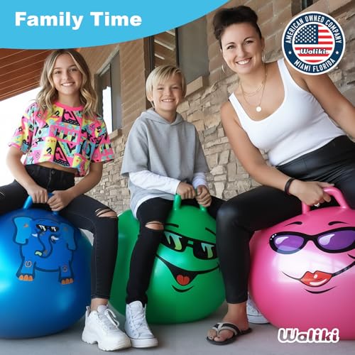 WALIKI Hopper Ball Toy for Boys and Girls Ages 7-9 | Hippity Hop Jumping Ball | Cool Birthday Gift | Blue | 20" - Image 3