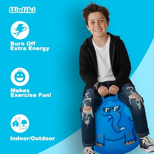 WALIKI Hopper Ball Toy for Boys and Girls Ages 7-9 | Hippity Hop Jumping Ball | Cool Birthday Gift | Blue | 20" - Image 2