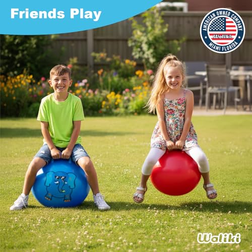 WALIKI Hopper Ball Toy for Boys and Girls Ages 7-9 | Hippity Hop Jumping Ball | Cool Birthday Gift | Blue | 20" - Image 4