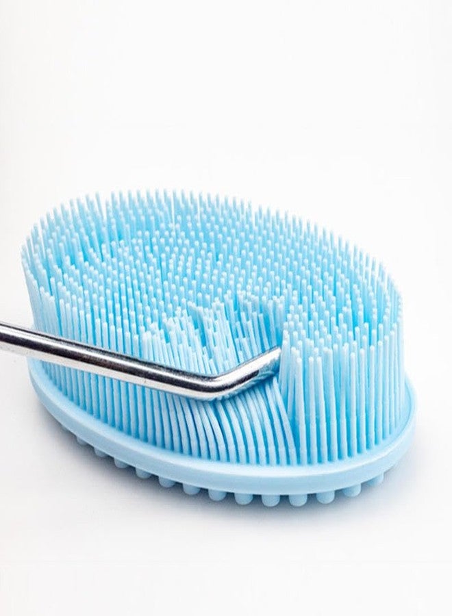 SHOPELLA Soft Silicone Shower Cleaning Brush Double Sided Hand Grip Design for Body Bath Exfoliating & Massage | Reusable Hygienic Bath Scrubber for Deep Cleansing | Pack of 2 Multicolor - Image 1