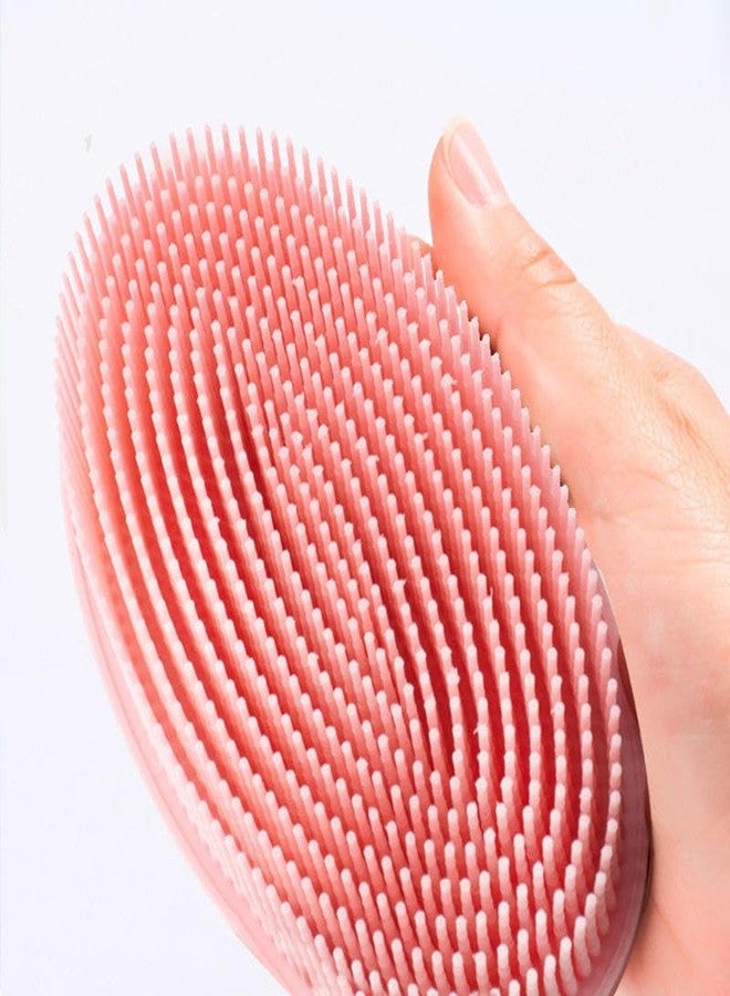 SHOPELLA Soft Silicone Shower Cleaning Brush Double Sided Hand Grip Design for Body Bath Exfoliating & Massage | Reusable Hygienic Bath Scrubber for Deep Cleansing | Pack of 2 Multicolor - Image 5
