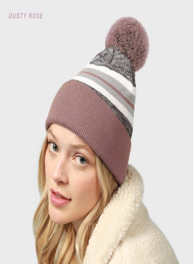 CHOK.LIDS Plain Color Stripe Beanies for Men and Women Soft Acrylic Knit Cuffed Beanie Cap Winter Hat Outdoor (Royal) - Image 4