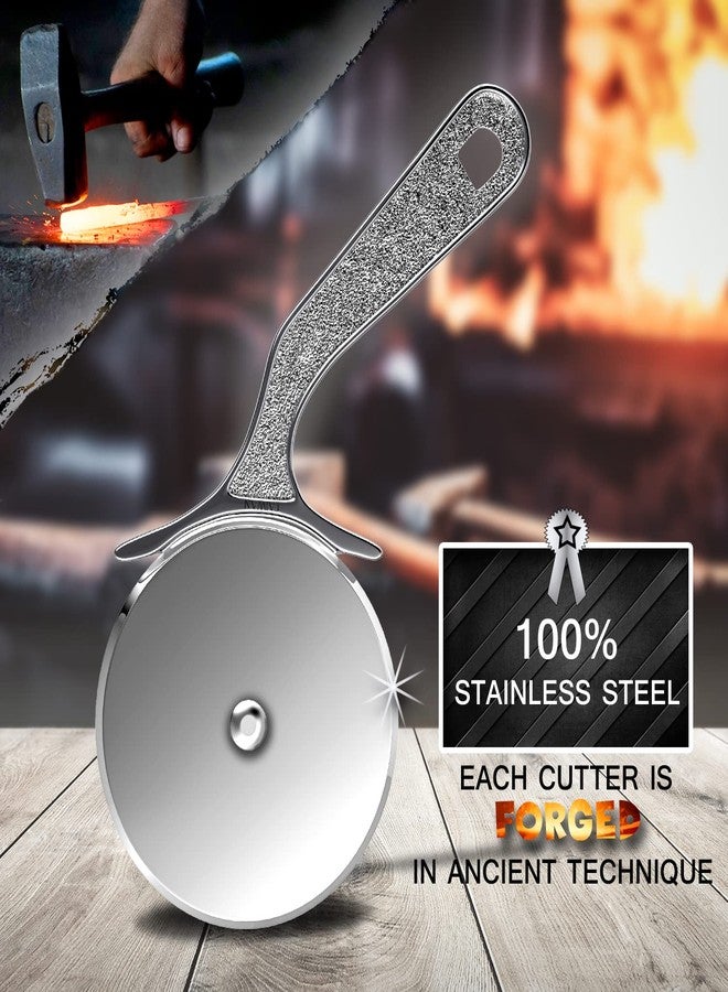 Better Houseware Professional Pizza Cutter Wheel Stainless Steel Handheld Pizza Cutter Wheel, Kitchen Pizza Tools, Pizza Slicer Wheel Home & Commercial Kitchen Use, Durable & Dishwasher Safe - Silver - Image 4