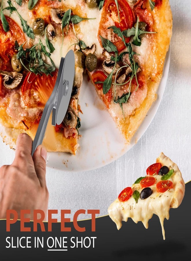 Better Houseware Professional Pizza Cutter Wheel Stainless Steel Handheld Pizza Cutter Wheel, Kitchen Pizza Tools, Pizza Slicer Wheel Home & Commercial Kitchen Use, Durable & Dishwasher Safe - Silver - Image 5