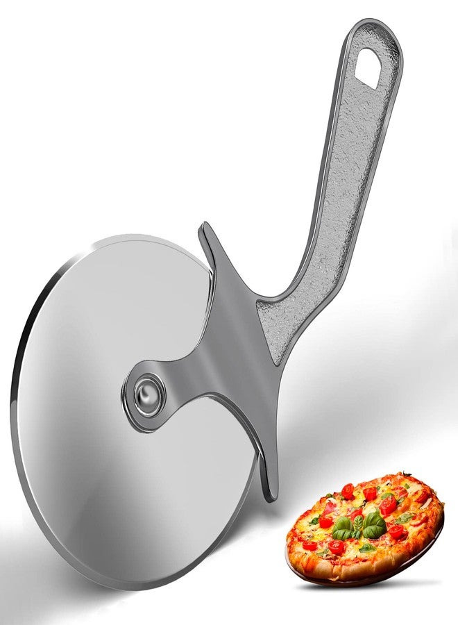 Better Houseware Professional Pizza Cutter Wheel Stainless Steel Handheld Pizza Cutter Wheel, Kitchen Pizza Tools, Pizza Slicer Wheel Home & Commercial Kitchen Use, Durable & Dishwasher Safe - Silver - Image 1